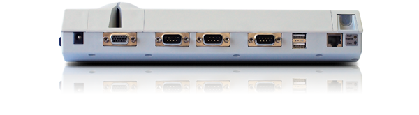 POS-терминал LPOS-PC64/LPOS-PC64-FP серого цвета. Вид сзади